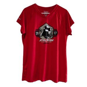 Champion Women's Performance T-Shirt Polyester Red XL runDisney Star Wars 2017